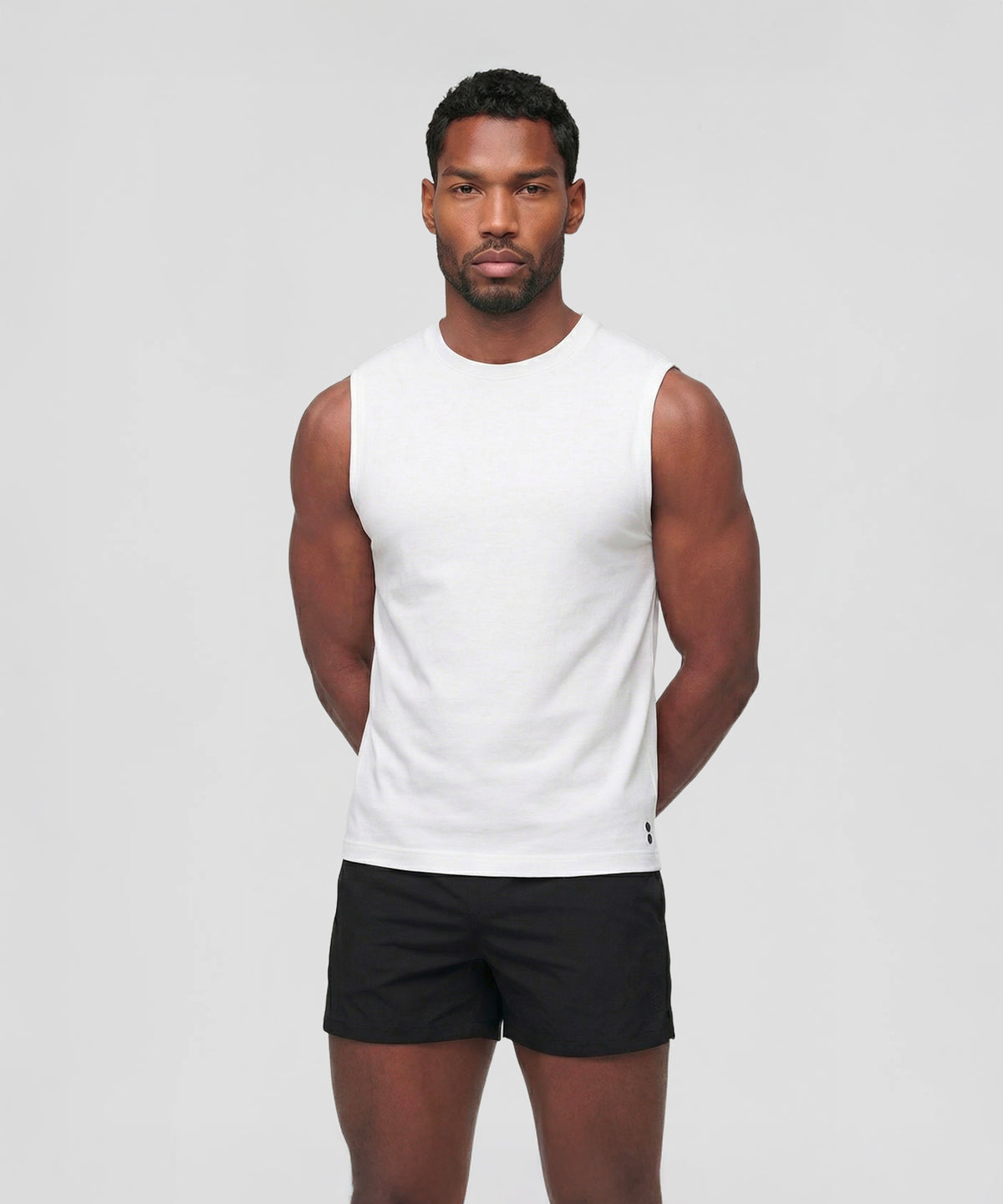 Light Cotton Sleeveless Sweatshirt: White