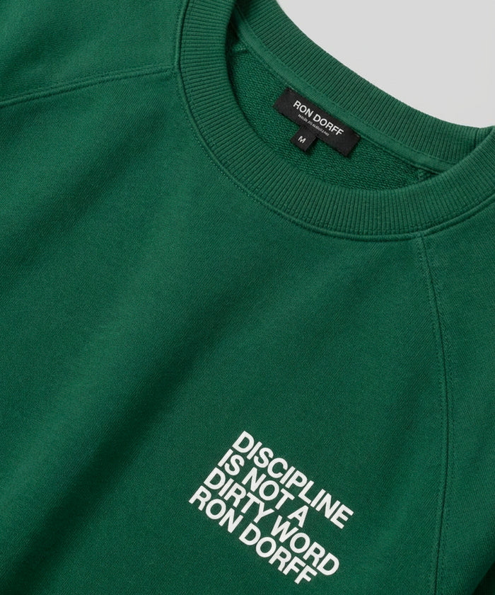Organic Cotton Sleeveless Sweatshirt "DISCIPLINE": Court Green
