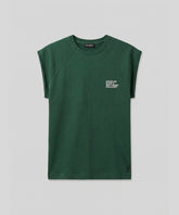 Organic Cotton Sleeveless Sweatshirt "DISCIPLINE": Green Court