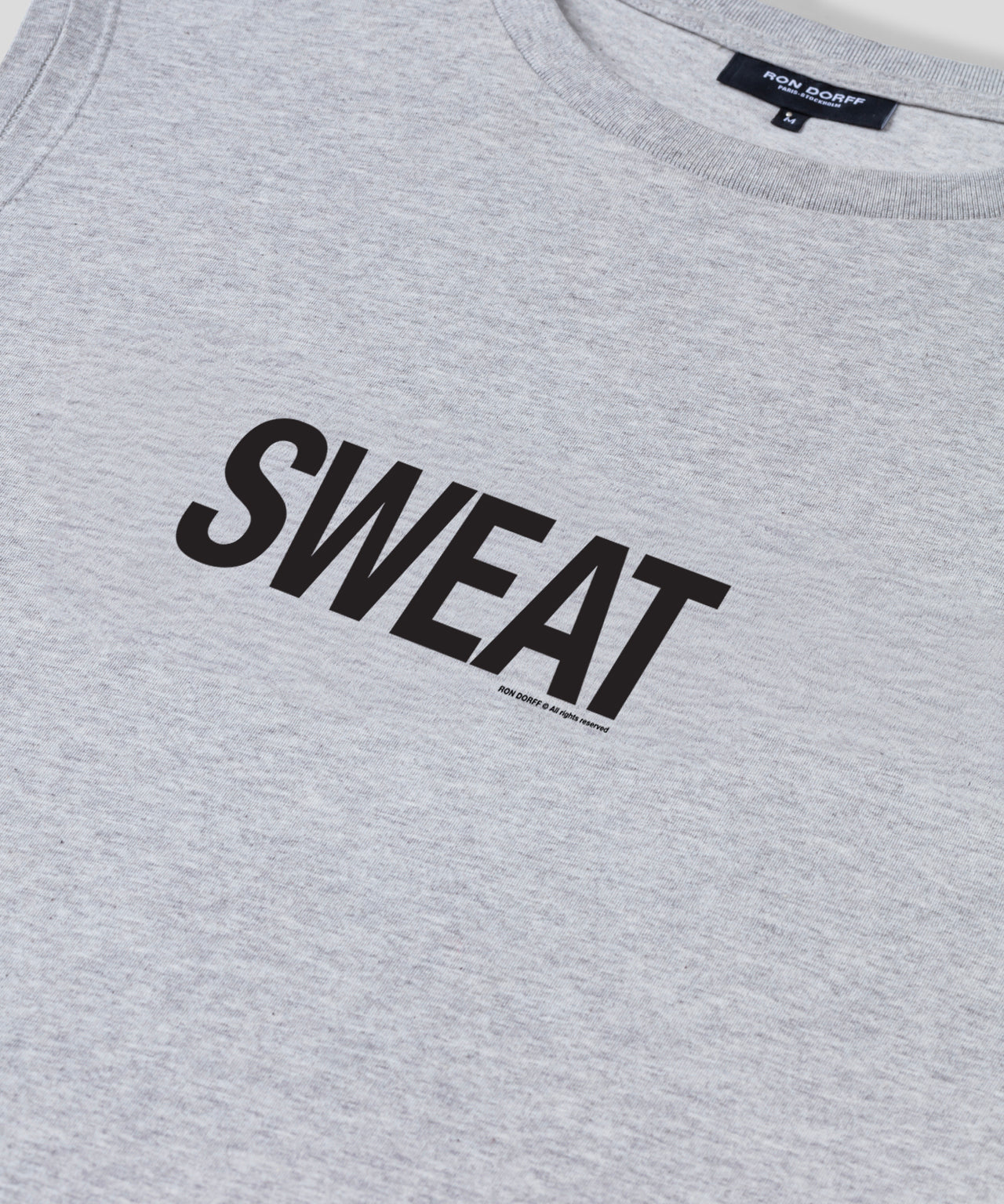 Organic Cotton Sleeveless T-Shirt "SWEAT": Grey Melange