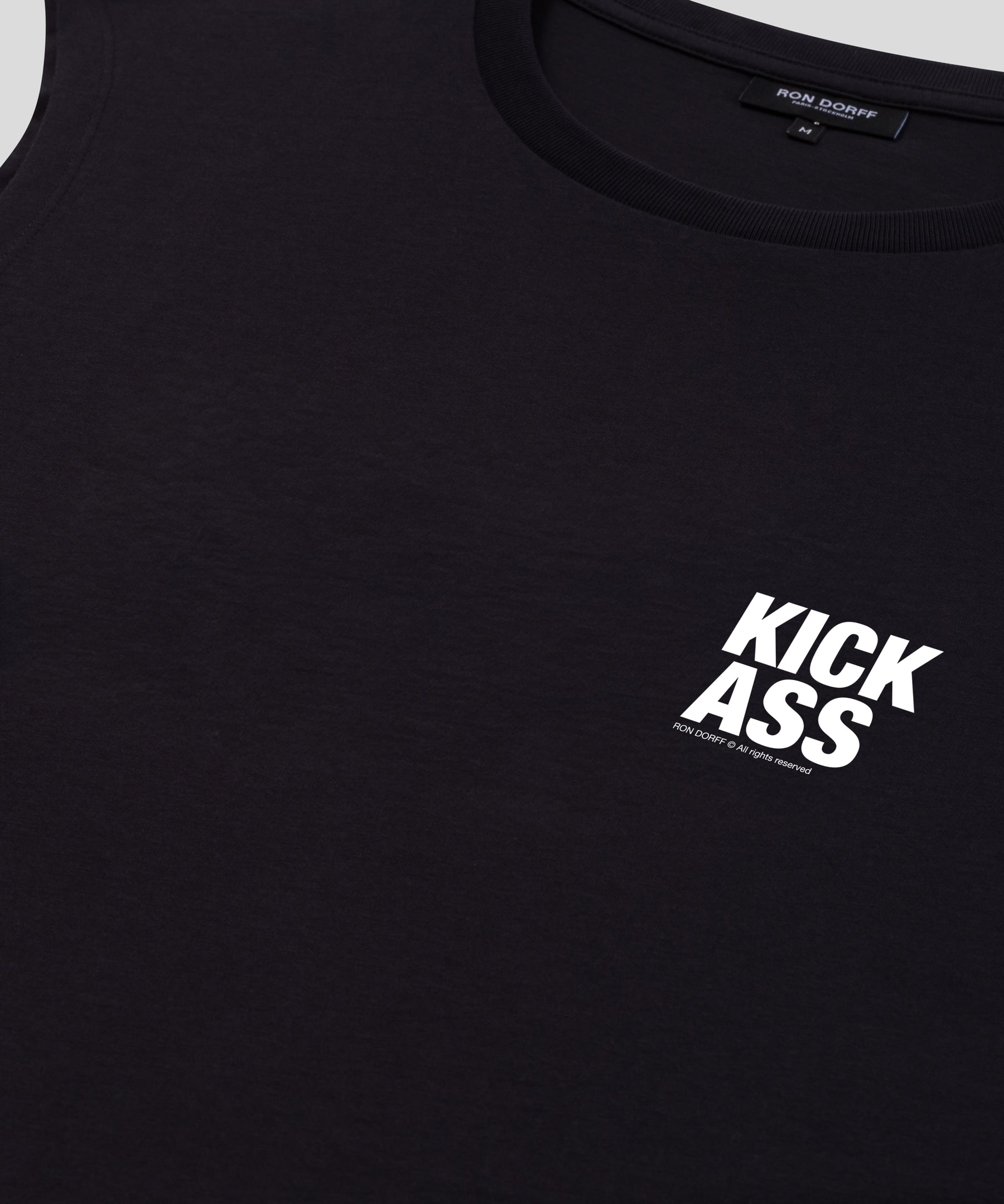 Organic Cotton Sleeveless T-Shirt "KICK ASS": Black