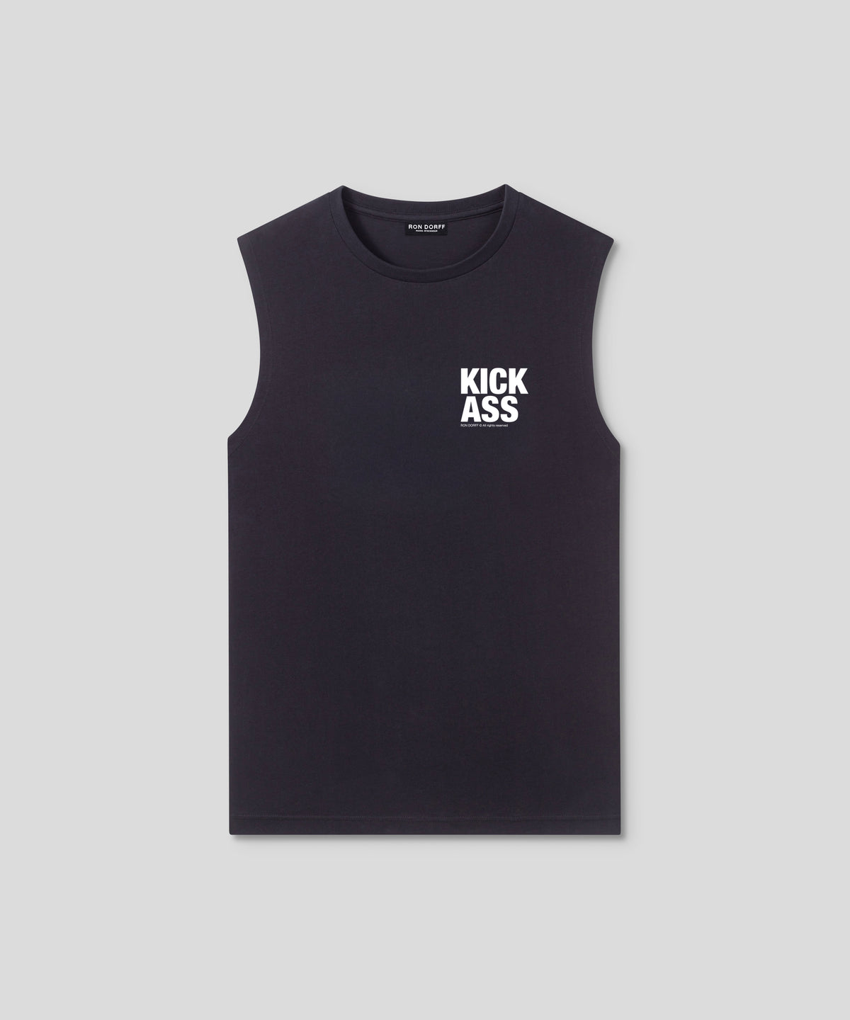 Organic Cotton Sleeveless T-Shirt "KICK ASS": Black