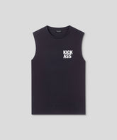 Organic Cotton Sleeveless T-Shirt "KICK ASS": Black