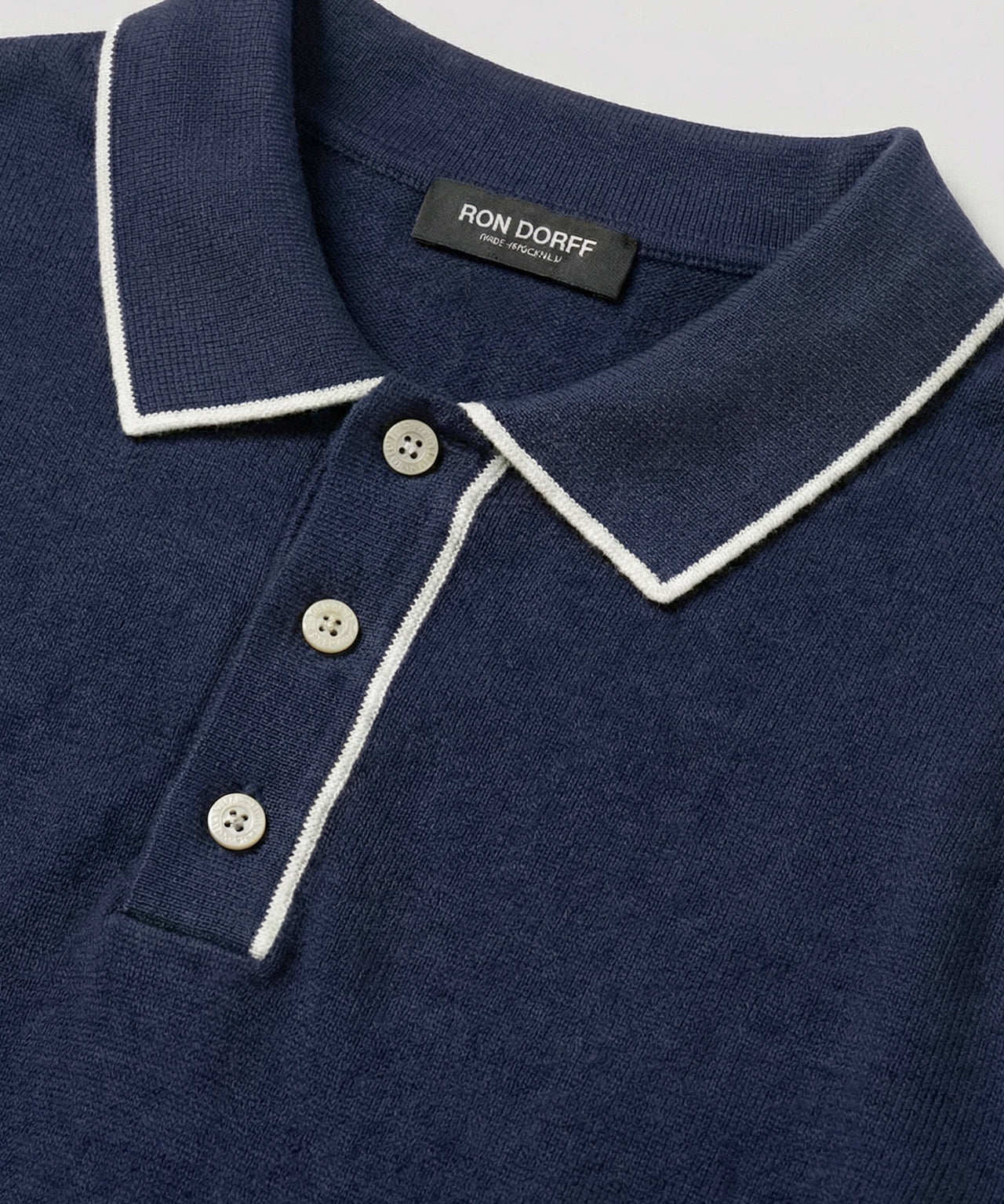 Cotton-Silk Polo: Navy