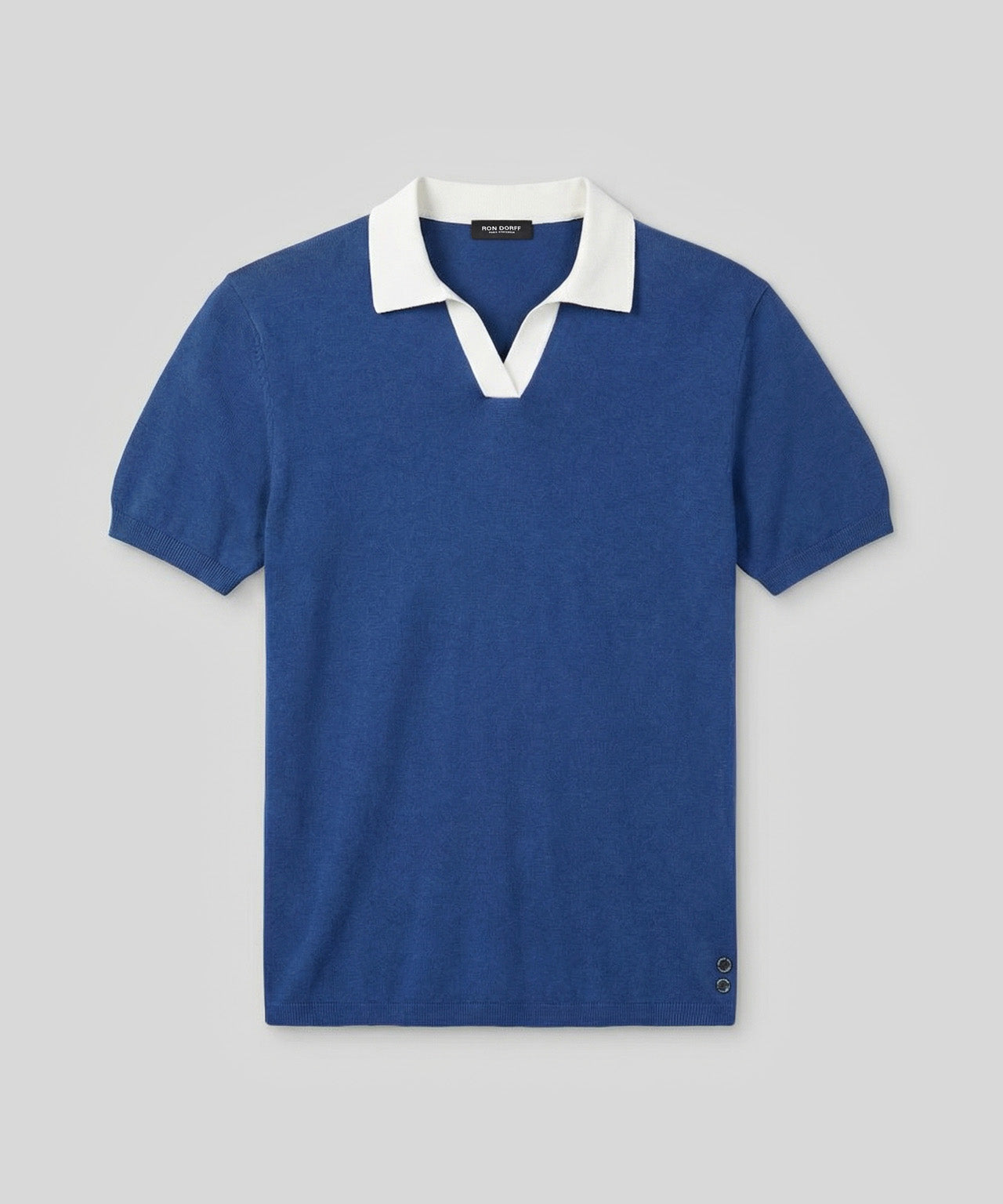 Cotton Linen Polo: Bleu