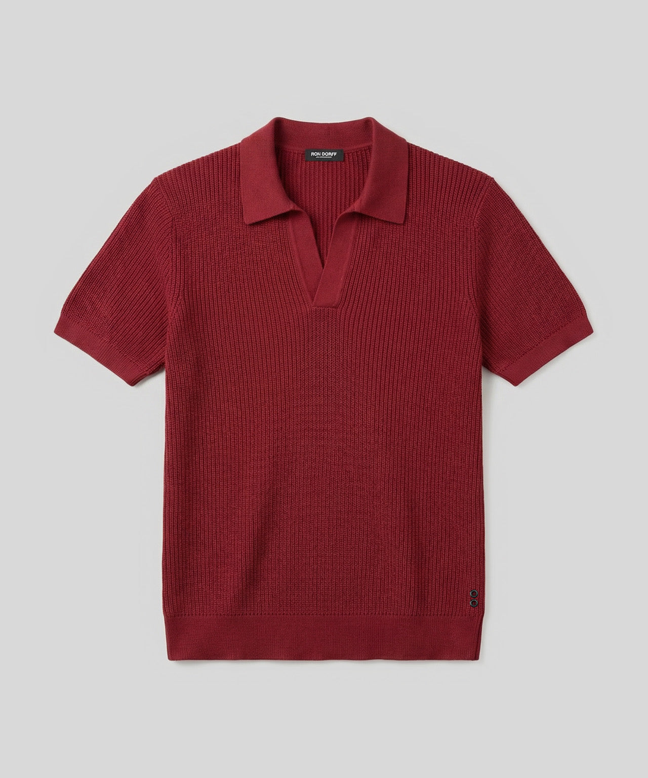 【新品】TOGA KNIT POLO SHIRT Dark Red / 36 Knitted V Neck Polo Red | Ron Dorff