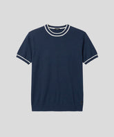 Knitted T-Shirt: Navy