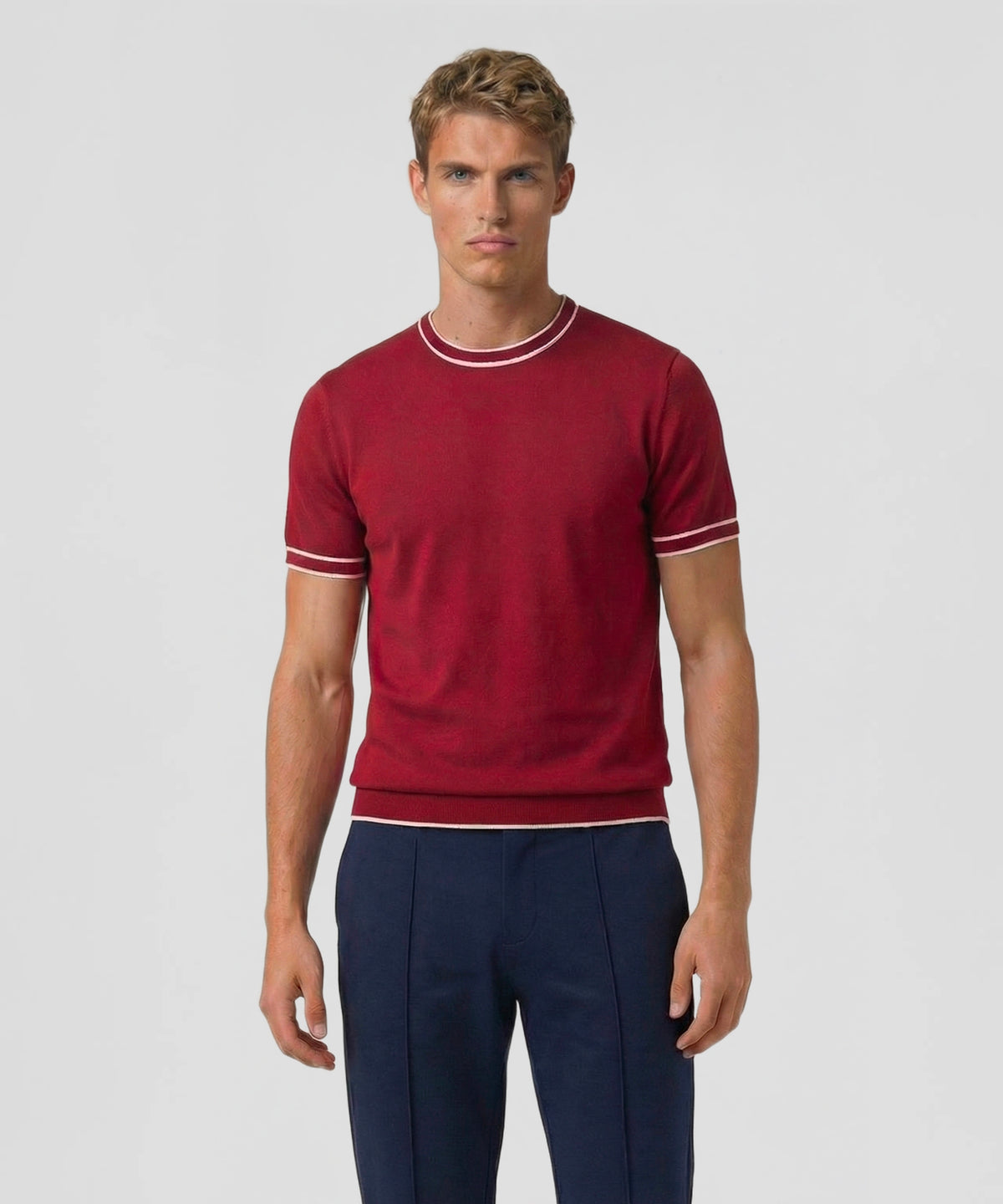 Knitted T-Shirt: Red