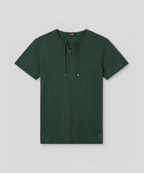 Knitted T-Shirt w. Drawstrings: Green Court