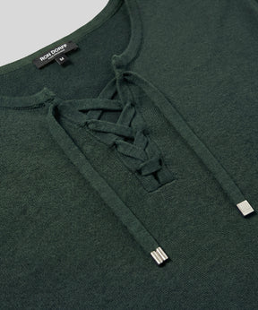 Knitted T-Shirt w. Drawstrings: Green Court