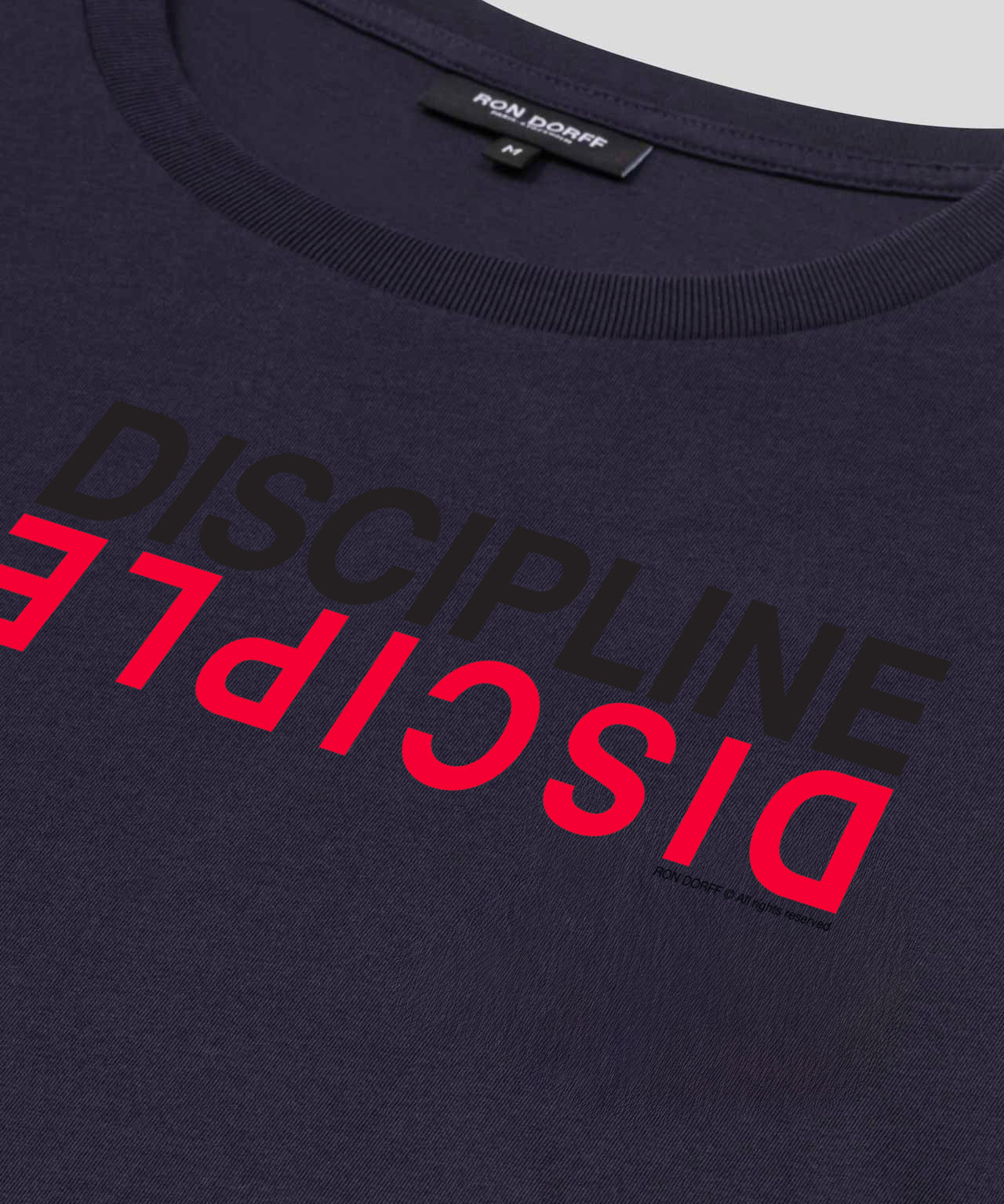 Organic Cotton T-Shirt "DISCIPLINE DISCIPLE": Navy