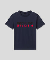 Organic Cotton T-Shirt "DISCIPLINE DISCIPLE": Navy