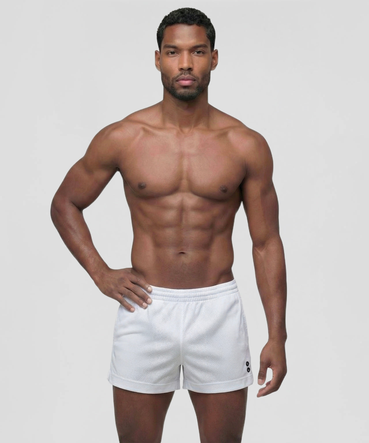 Mesh Home Shorts: White