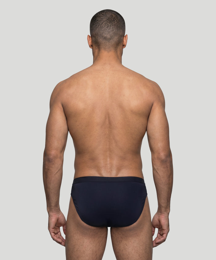 Slim Y-Front Briefs: Navy