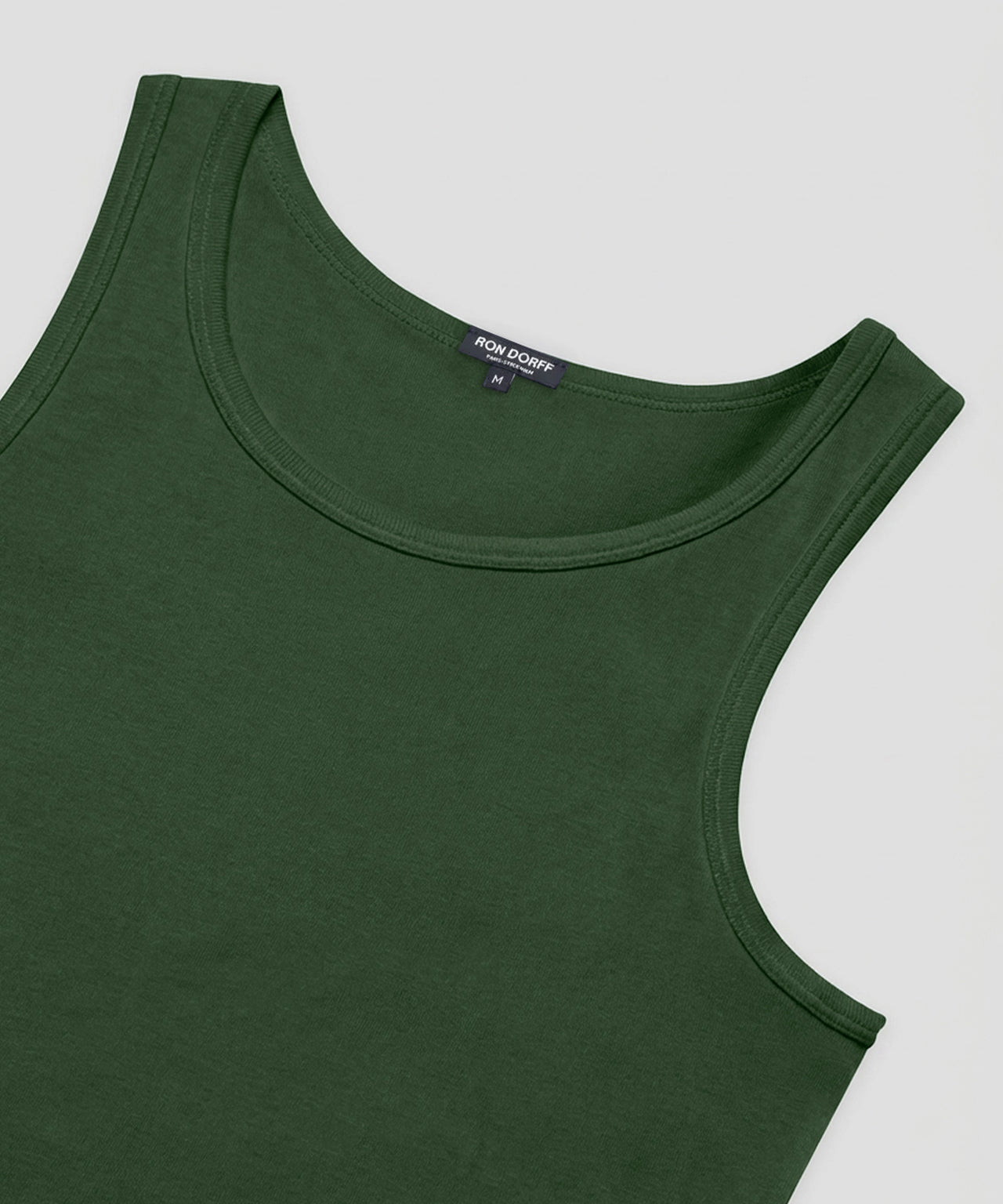 Ribbed Tank Top: Court Green