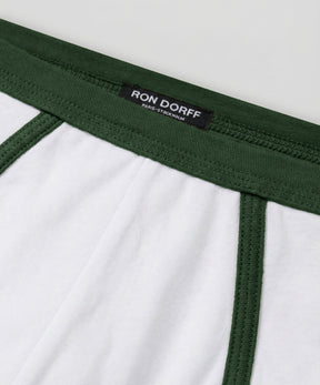 Sports Y-Front Briefs: White/Green Court