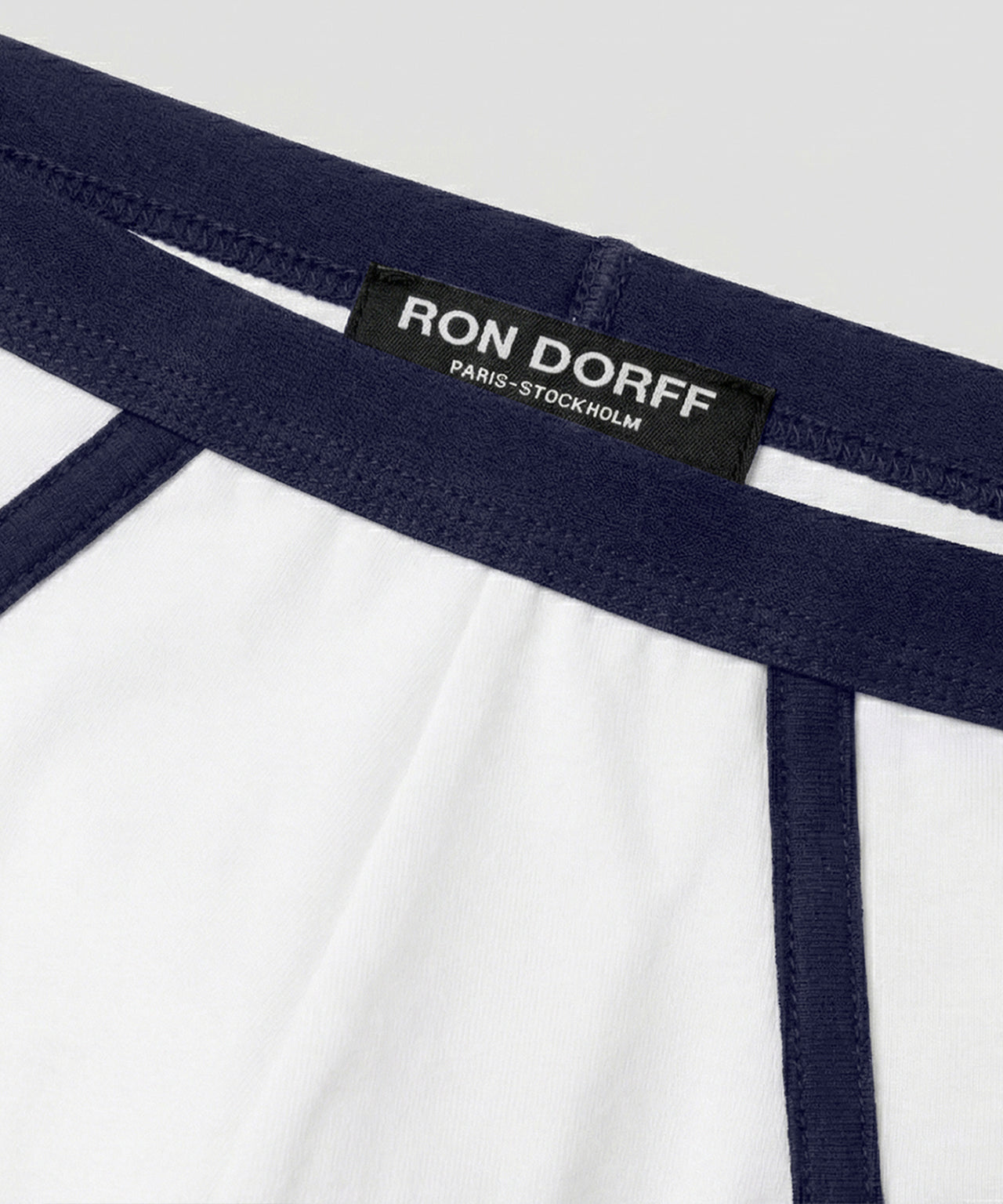 Sports Y-Front Briefs: White/Navy