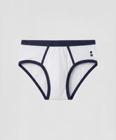 Sports Y-Front Briefs: White/Navy