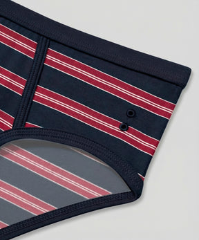 RON DORFF Y Front Briefs w. Stripes: Navy