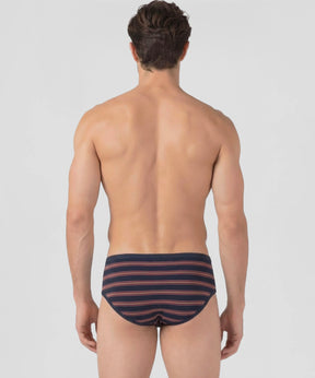 RON DORFF Y Front Briefs w. Stripes: Navy