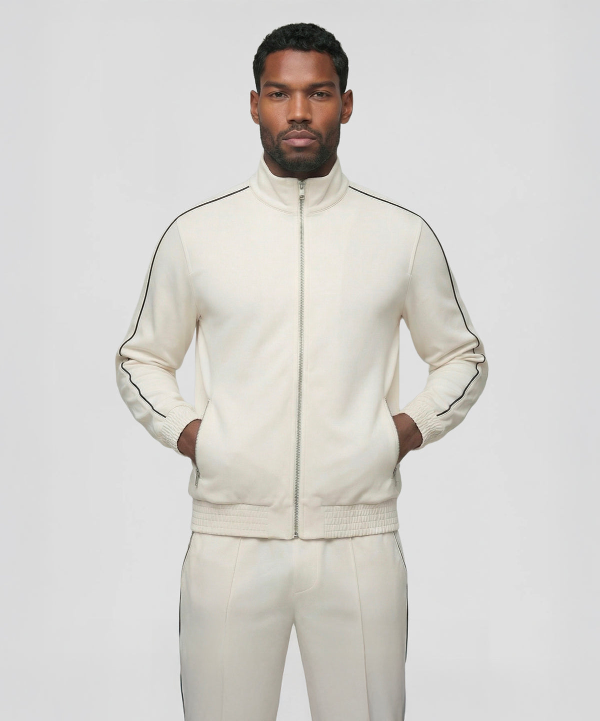 City Jacket w. Piping: Off White