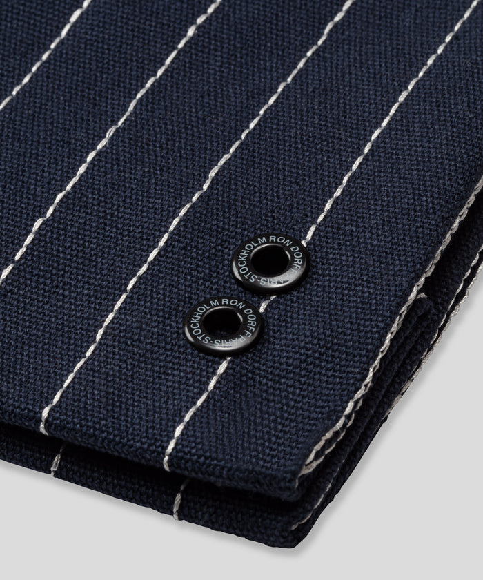 Beach Bag w. Pin Stripes: Navy/White