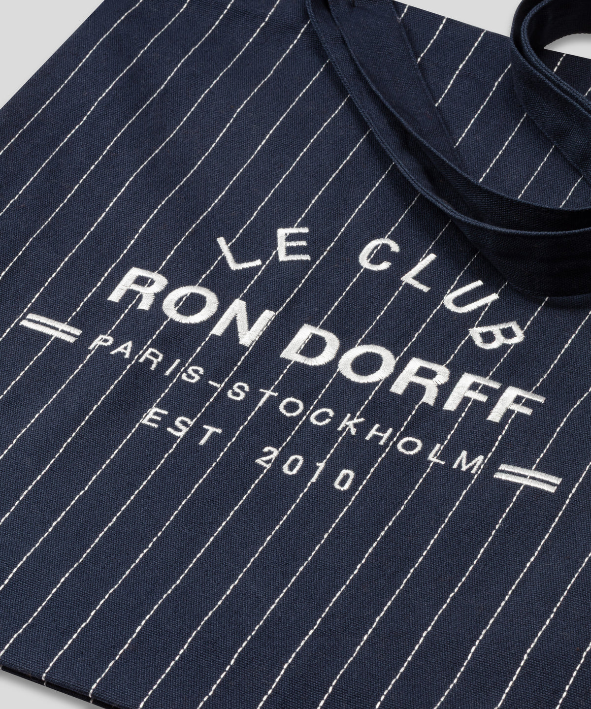 Beach Bag w. Pin Stripes: Navy/White