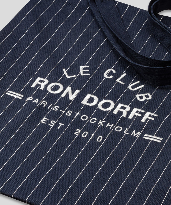 Beach Bag w. Pin Stripes: Navy/White