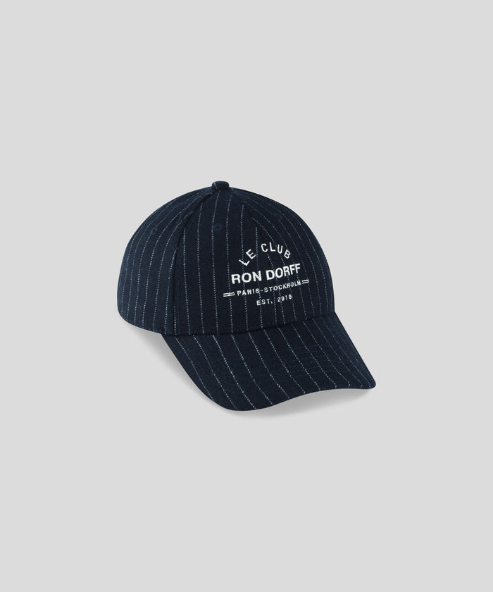 Wool Coach Cap w. Pins Stripes: Navy/White