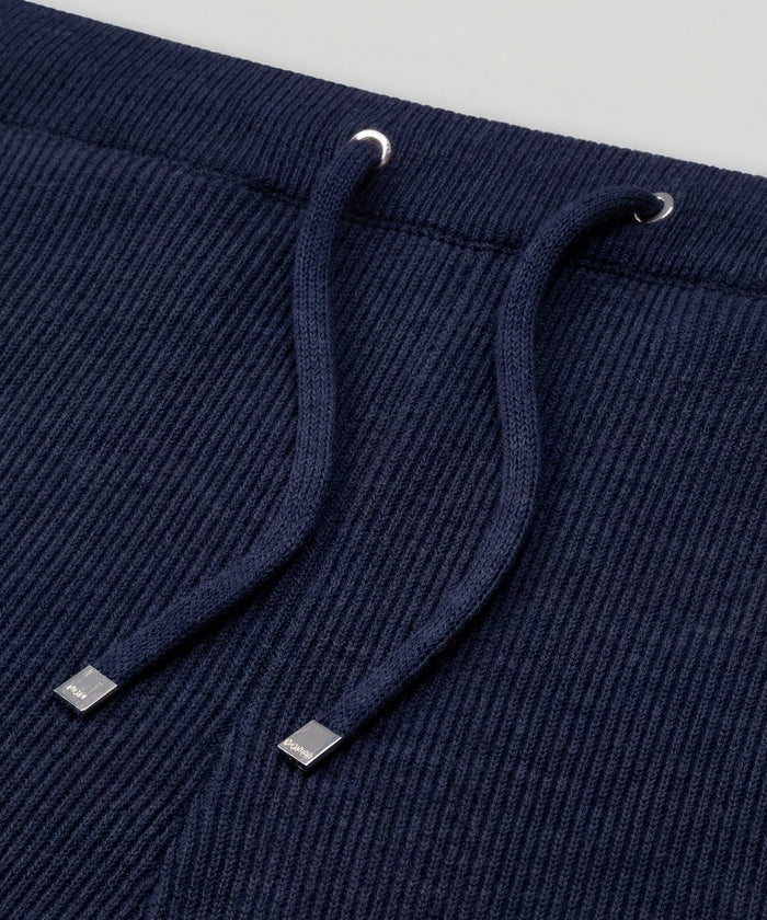 Ribbed Wool Pants: Navy