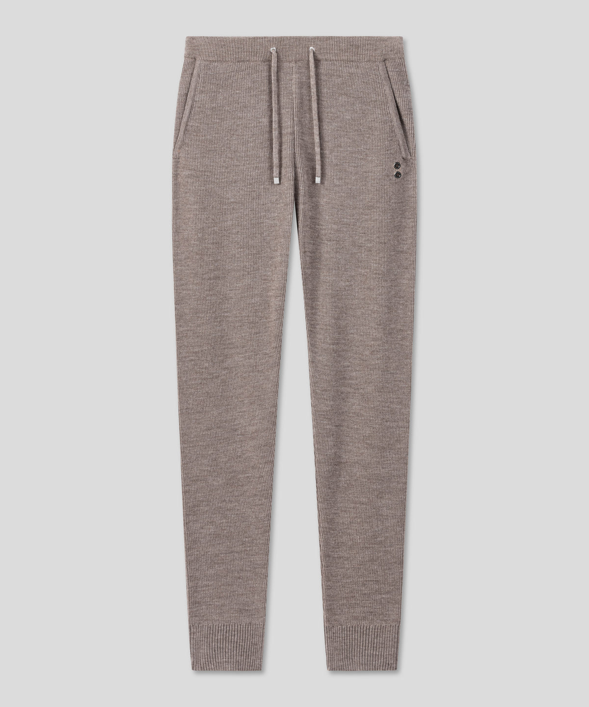 Ribbed Wool Pants: Sandy Beige