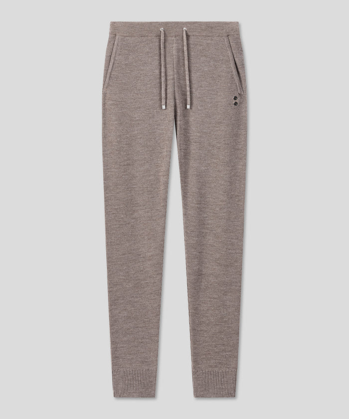 Ribbed Wool Pants: Sandy Beige