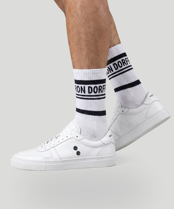 Sports Socks RD w. Stripes: White