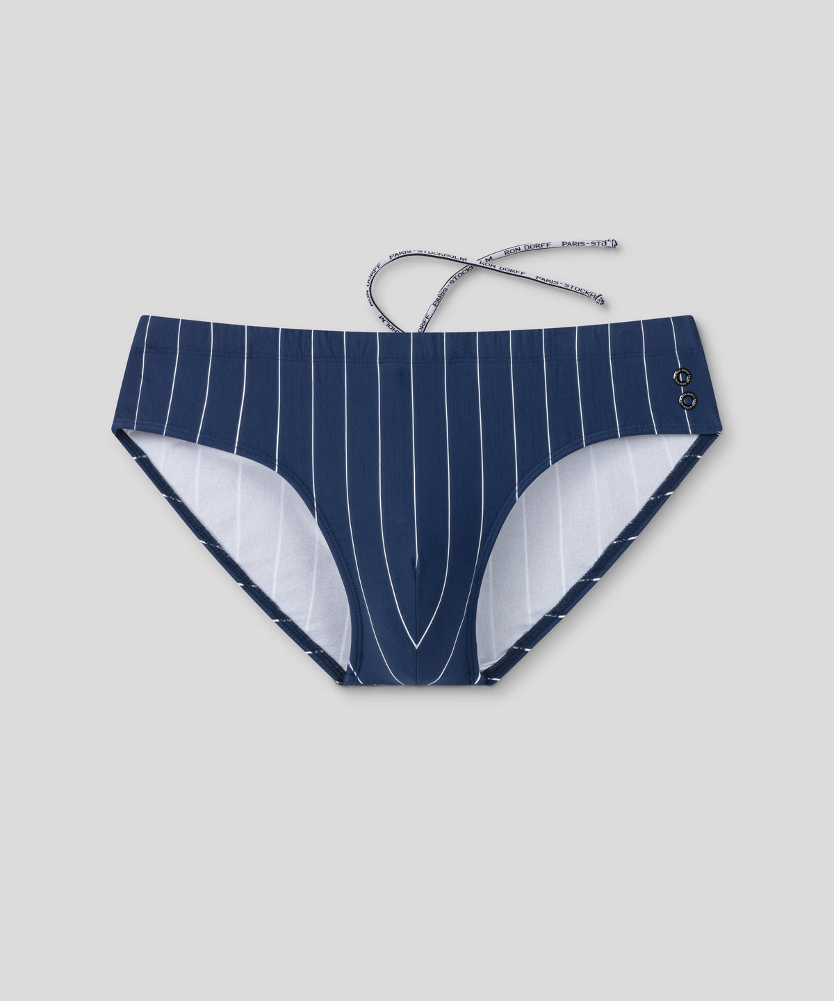 Swim Briefs w. Pin Stripes: Navy/White