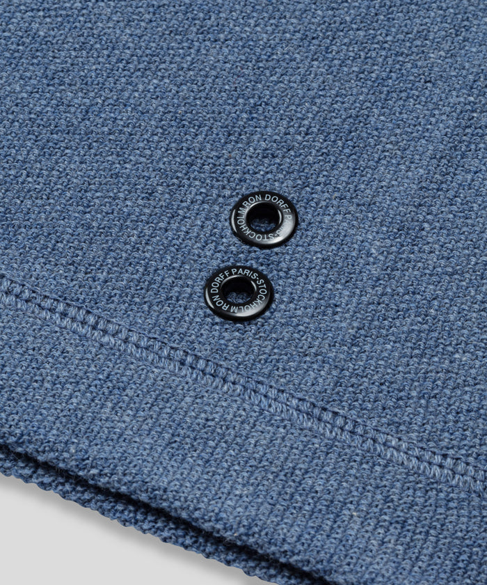 Cotton-Cashmere Piqué Shorts: Blue Melange