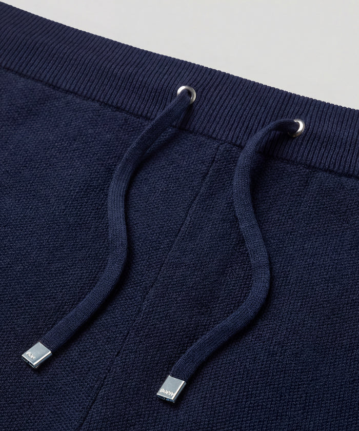 Cotton-Cashmere Piqué Shorts: Navy