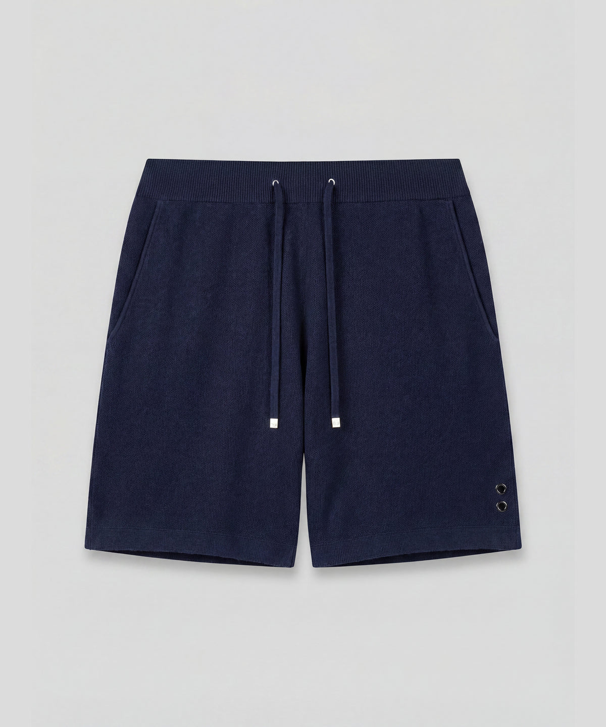 Cotton-Cashmere Piqué Shorts: Navy