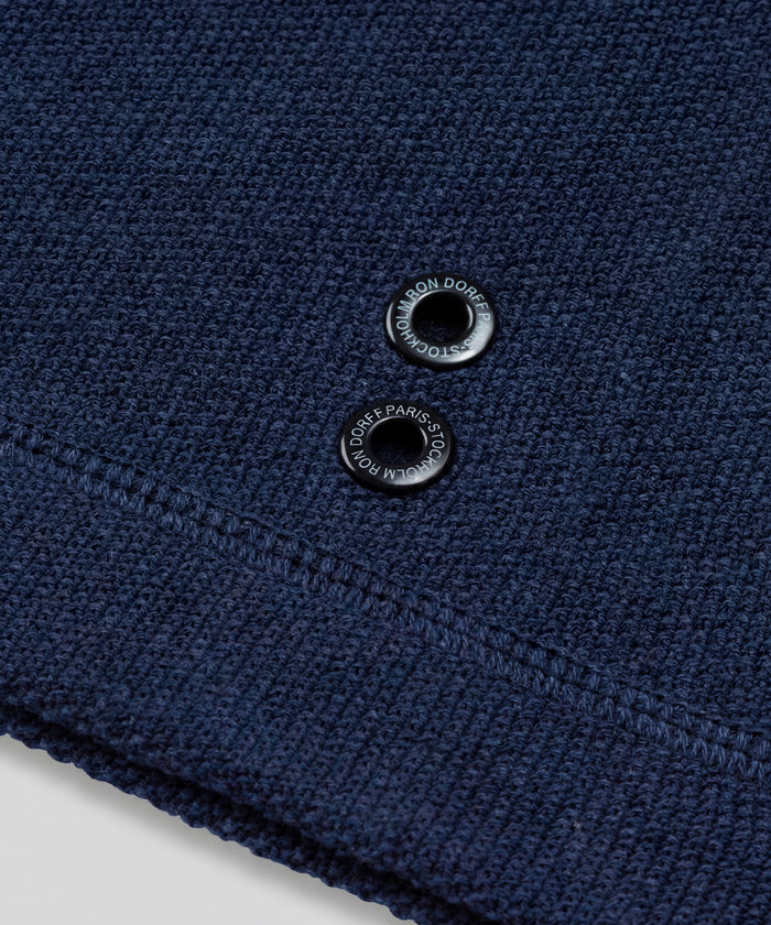 Cotton-Cashmere Piqué Shorts: Navy