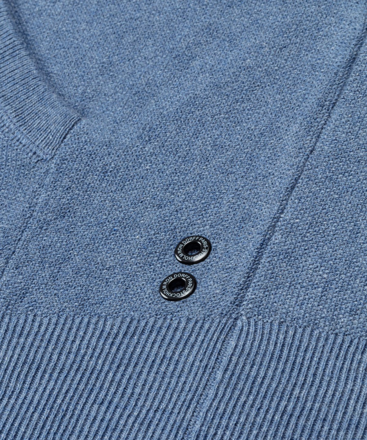 Cotton-Cashmere Piqué Hoodie Sweater: Blue Melange