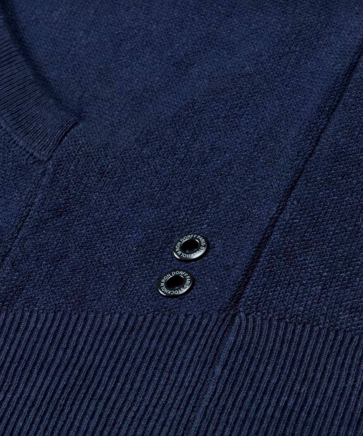 Cotton-Cashmere Piqué Hoodie Sweater: Navy