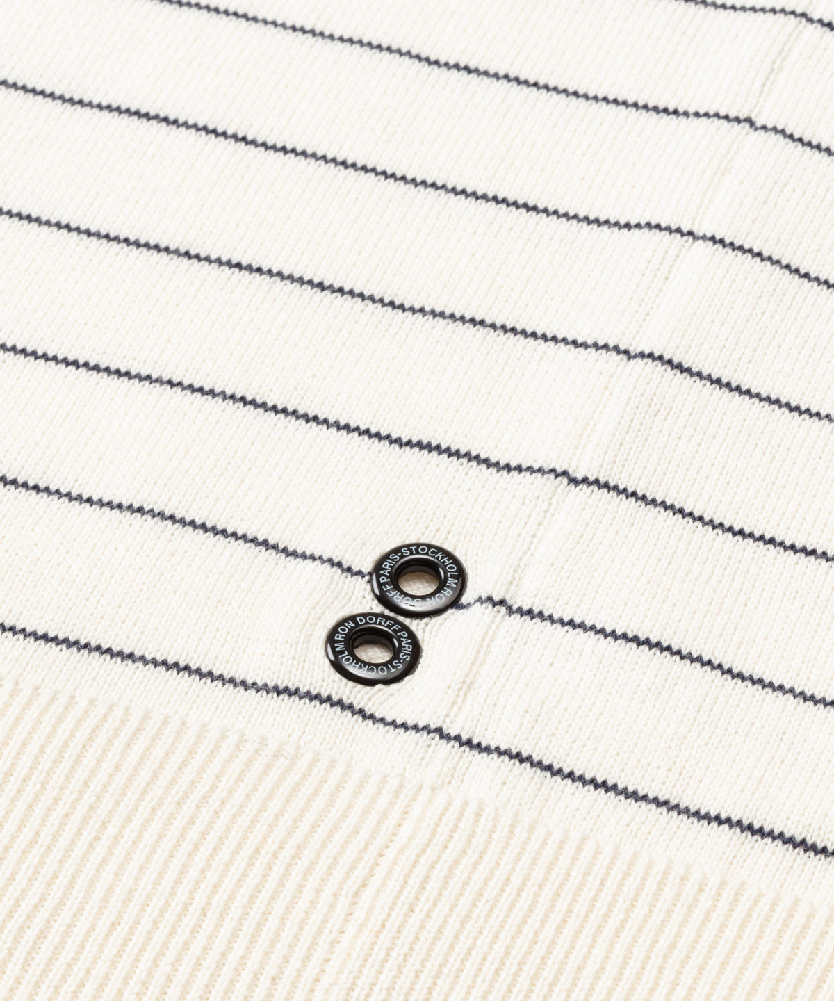 Cotton Sweater w. Pin Stripes: Navy/White