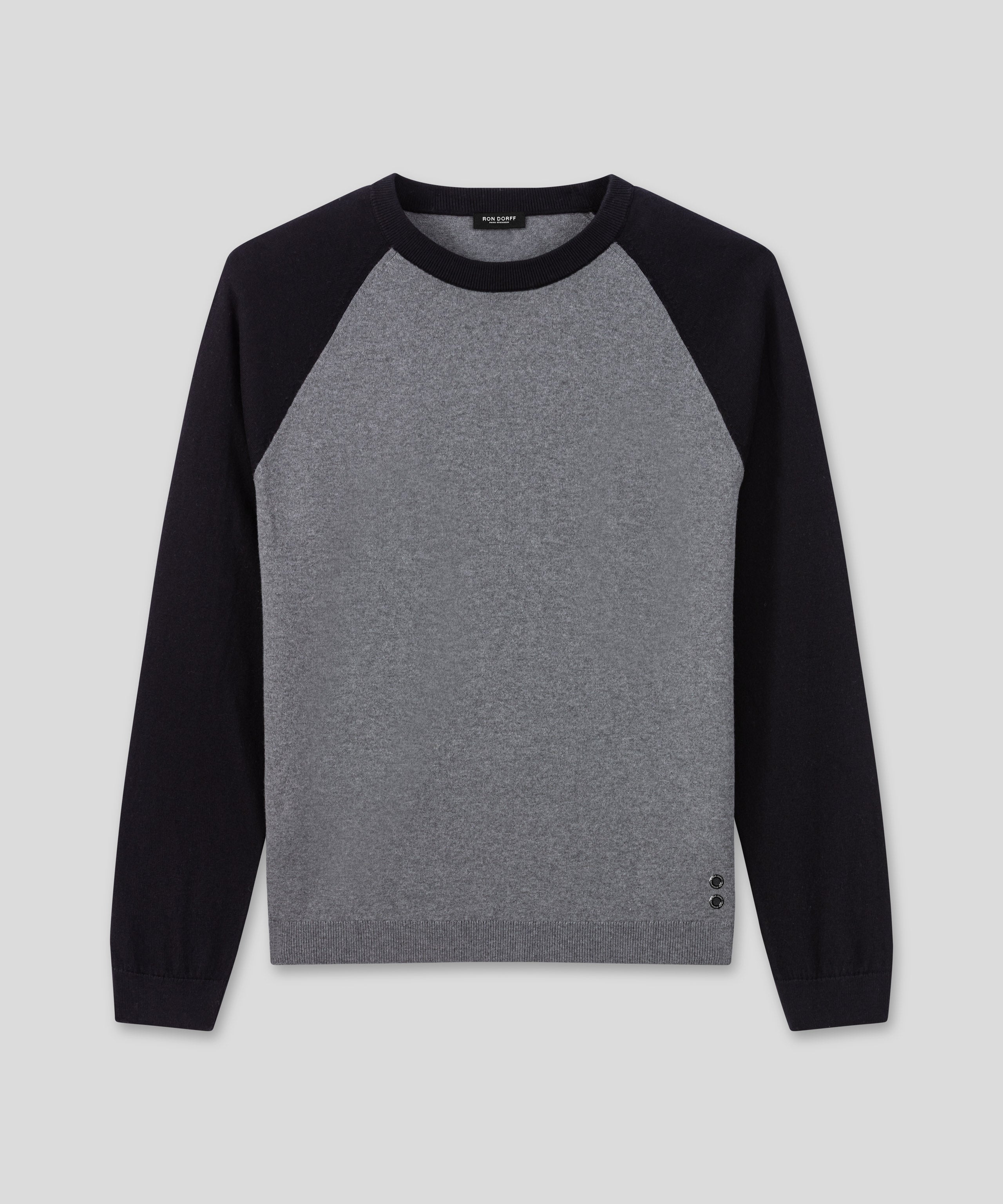 Cotton-Wool Baseball Sweater: Dark Grey Melange