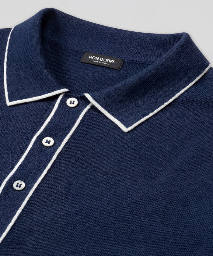 Cotton-Silk Shirt: Navy