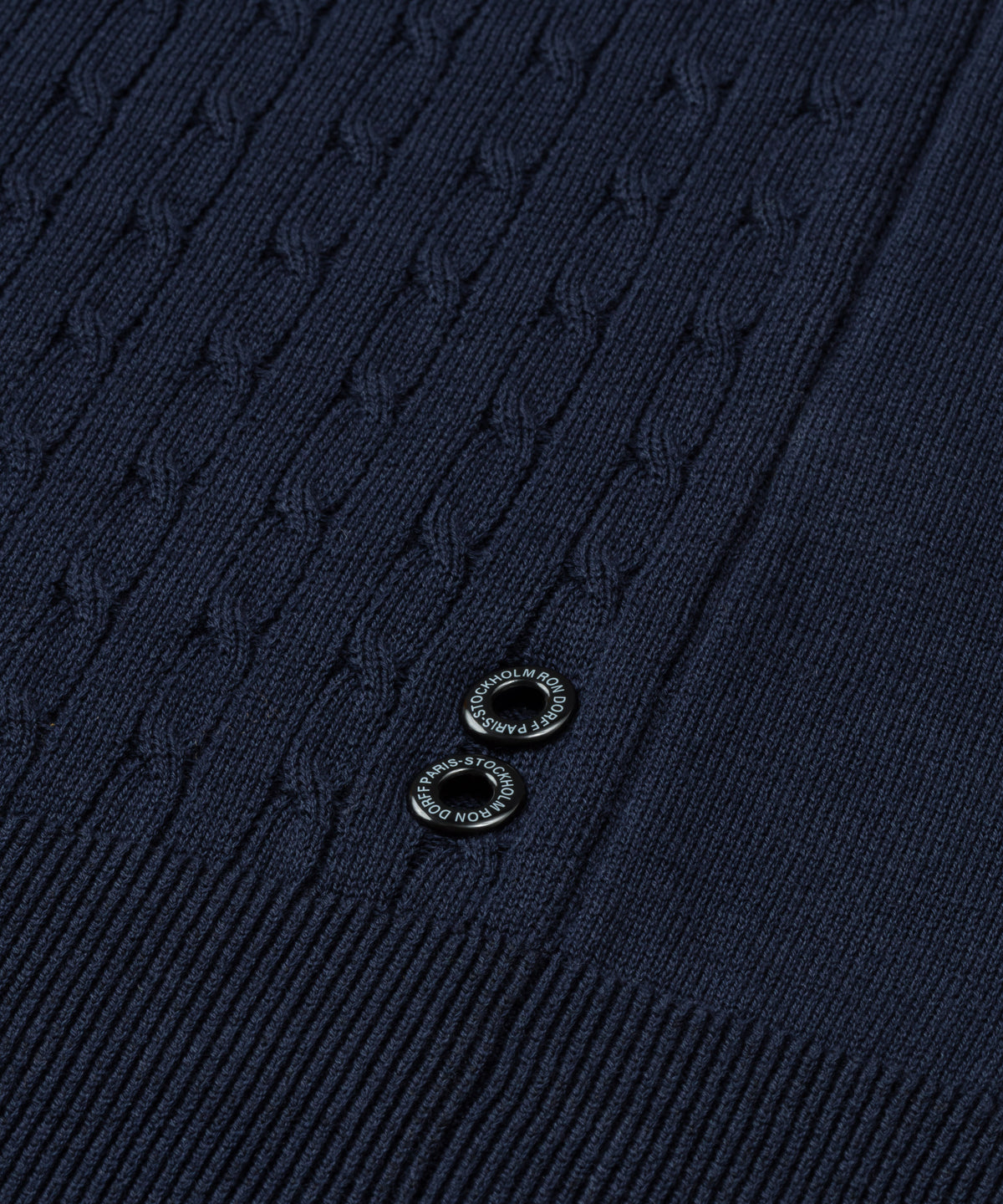 Cotton Polo w. Cable: Navy