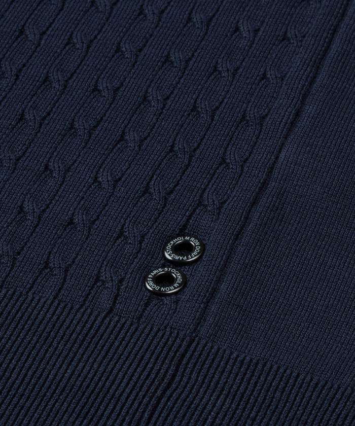 Cotton Polo w. Cable: Navy