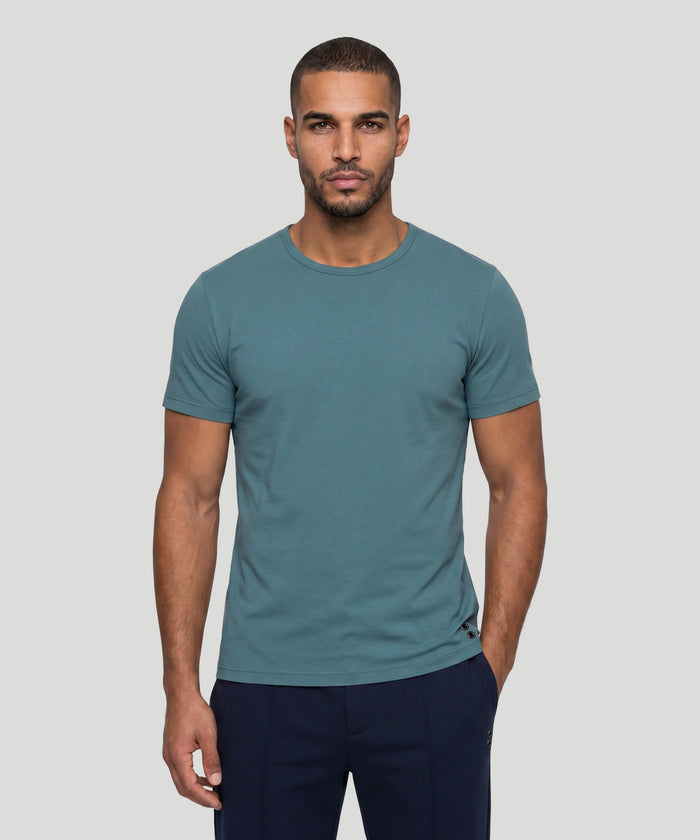 Crew Neck T-Shirt Eyelet Edition: Baltic Blue