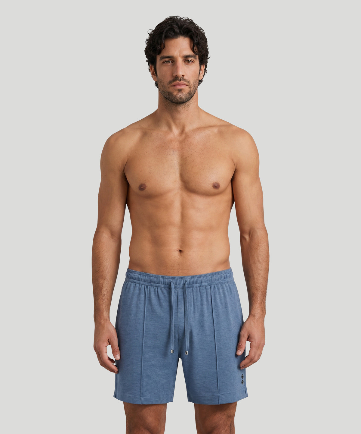 Cotton Home Shorts: Blue Melange