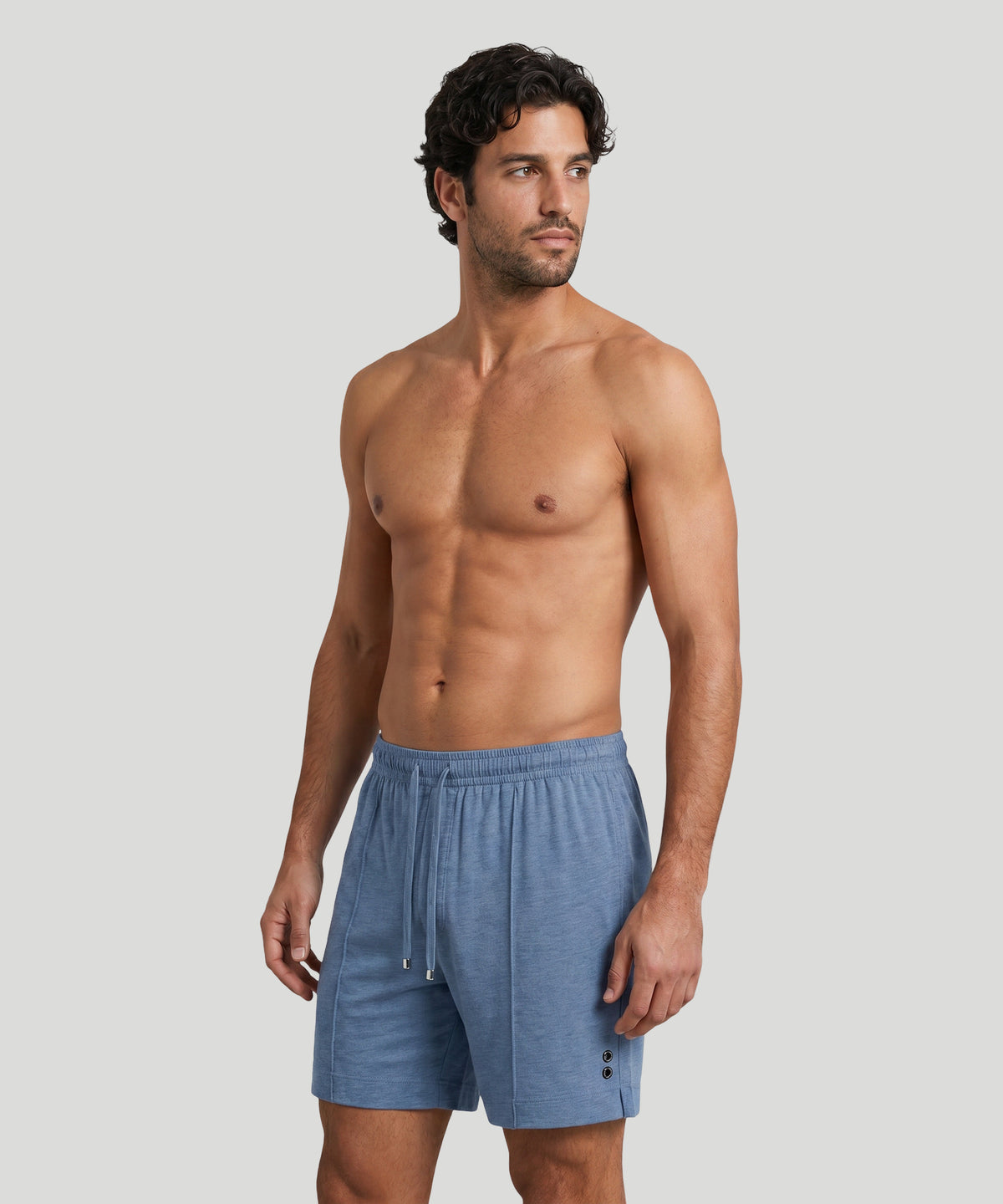 Cotton Home Shorts: Blue Melange