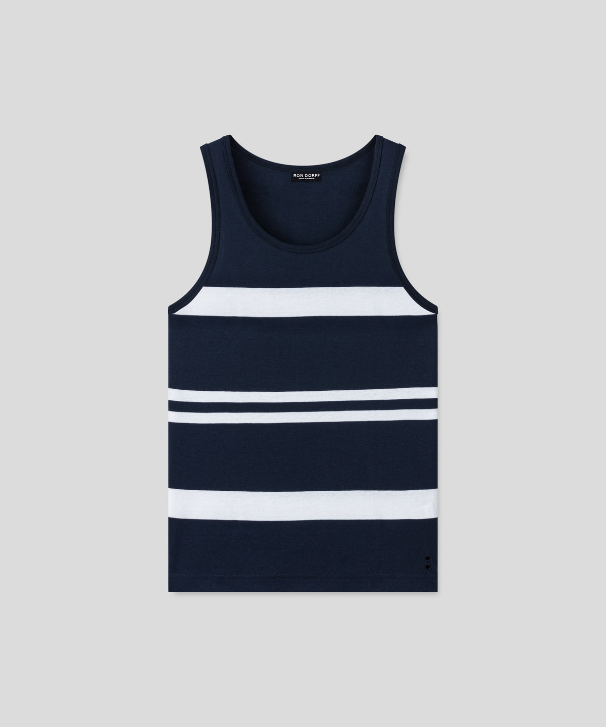 Ribbed Tank Top w. Stripes: Navy/White