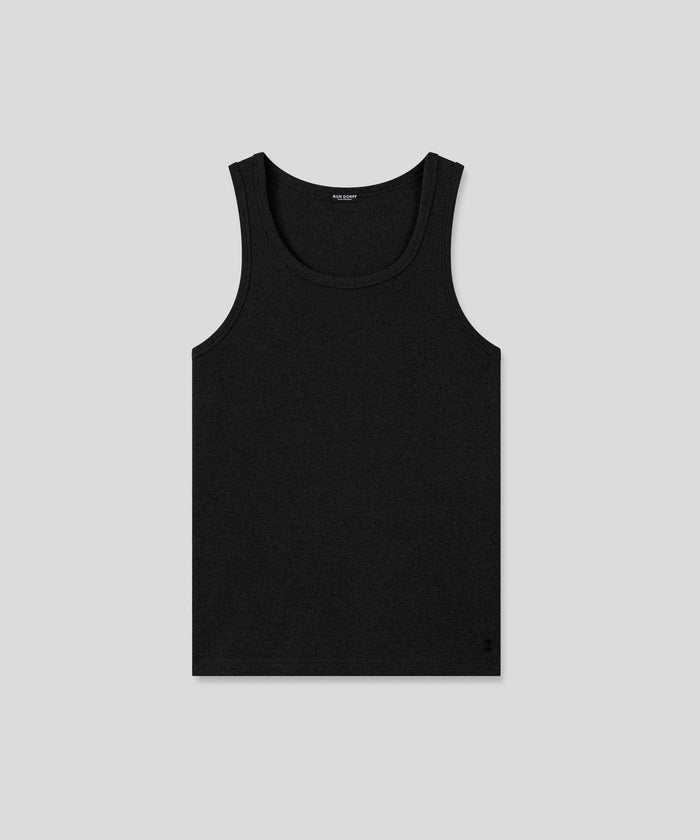 Army Ribbed Tank Top: Black